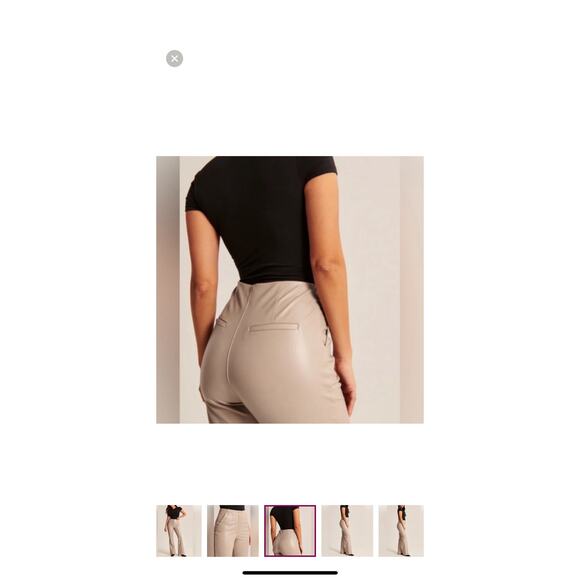 Abercrombie & Fitch Curve Love Tall Vegan Leather Slim Flare Pant - Picture 3 of 4